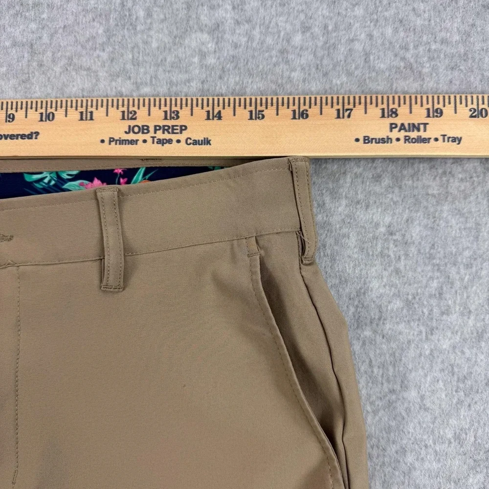 Birdie Bound Pants Mens 32 Beige Golf Khakis Stretch Zip Pocket Casual 32x31